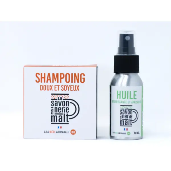Pack 1 shampoing & 1 huile à la bière artisanale Bio