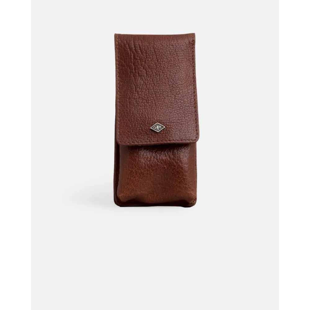 Étui en cuir pour rasoir marron — Giesen & Forsthoff Solingen