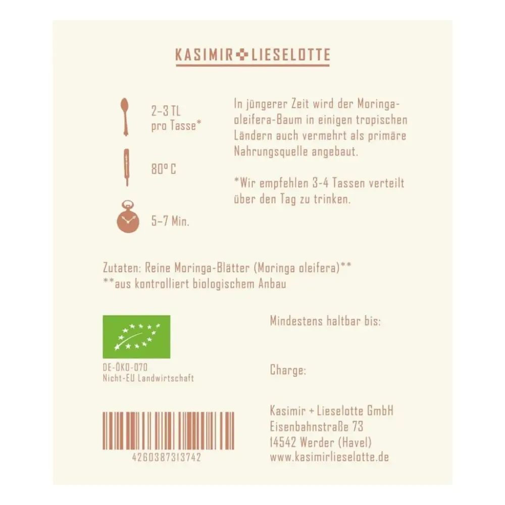 Moringa Blätter Tee Bio — Kasimir + Lieselotte