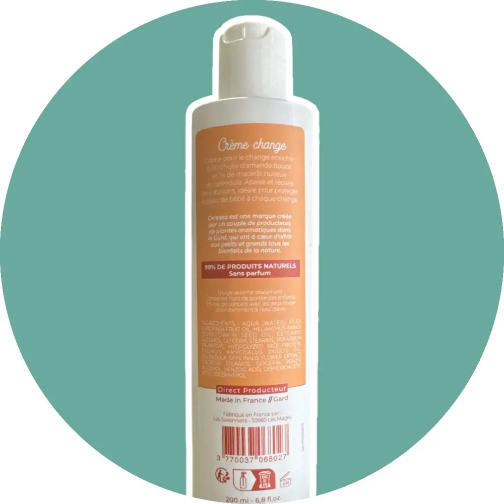 Crème Change - Bébé - Amande Douce & Calendula — Ceressa