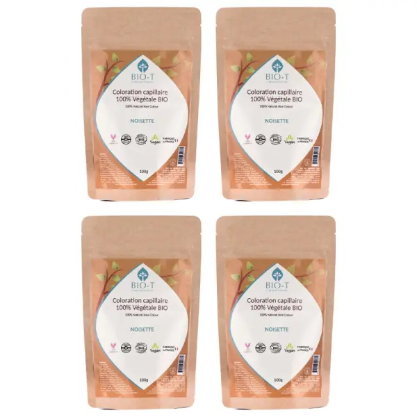 Coloration végétale bio - Noisette - Lot de 4