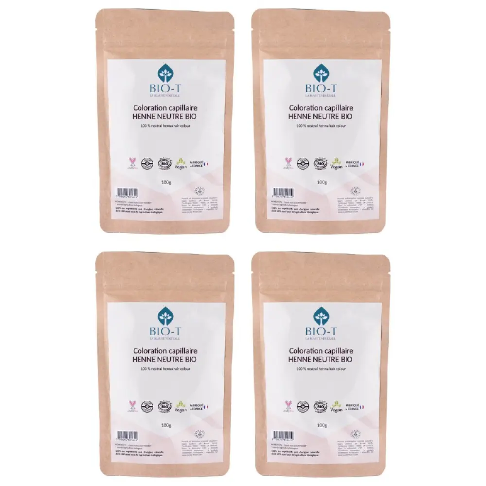 Henné neutre cassia bio - Lot de 4 — Bio-T