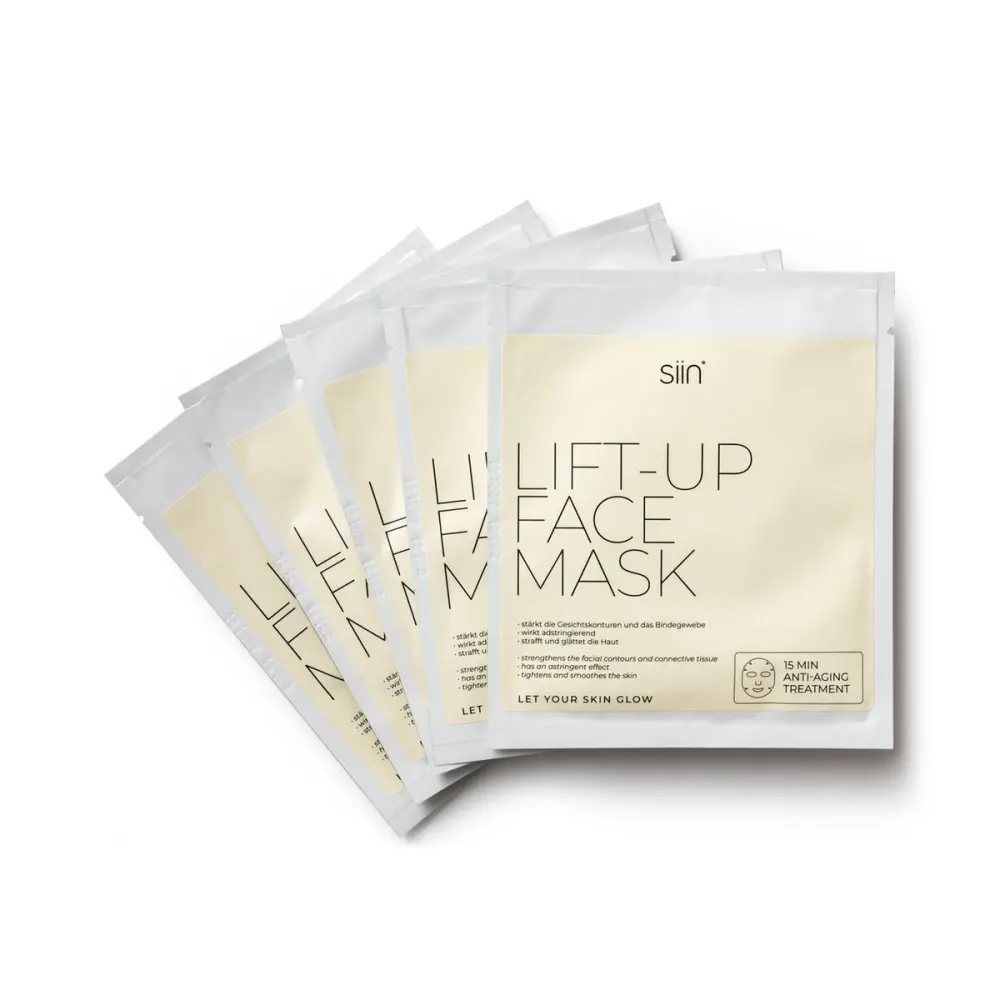 FACE MASK LIFT-UP. Stärkt die Gesichtskonturen. 5 Stück in Einer Box. — siin