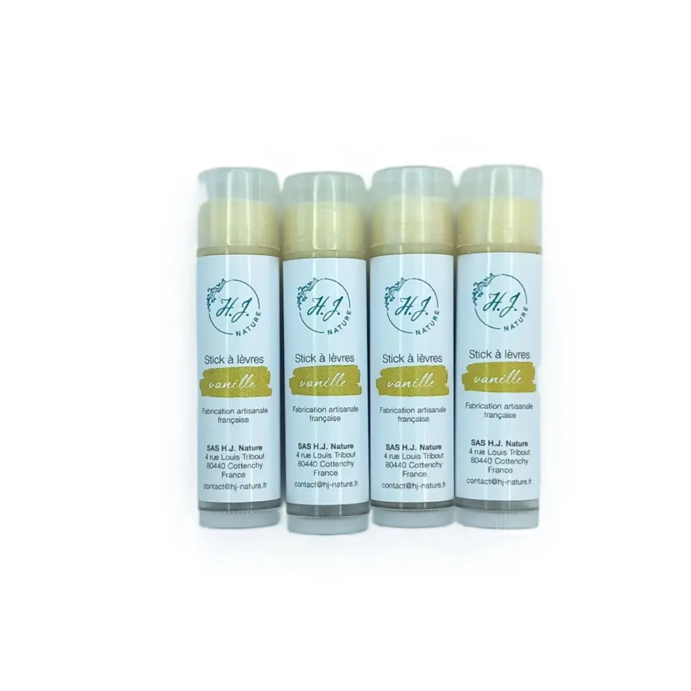 4 Natürliche Lippenpflegestifte Vanille — H.J. Nature