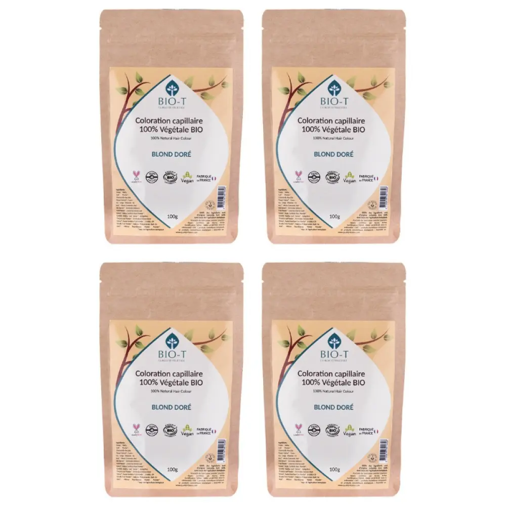 Coloration végétale bio - Blond doré - Lot de 4 — Bio-T