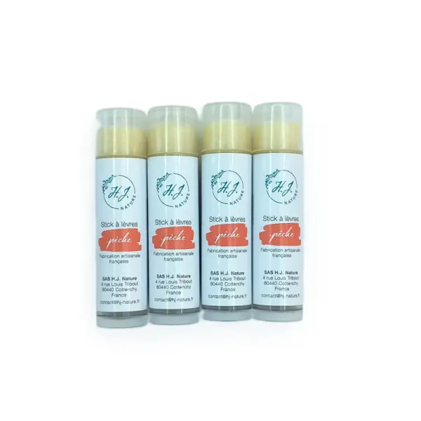 4 Sticks à Lèvres Naturels Pêche