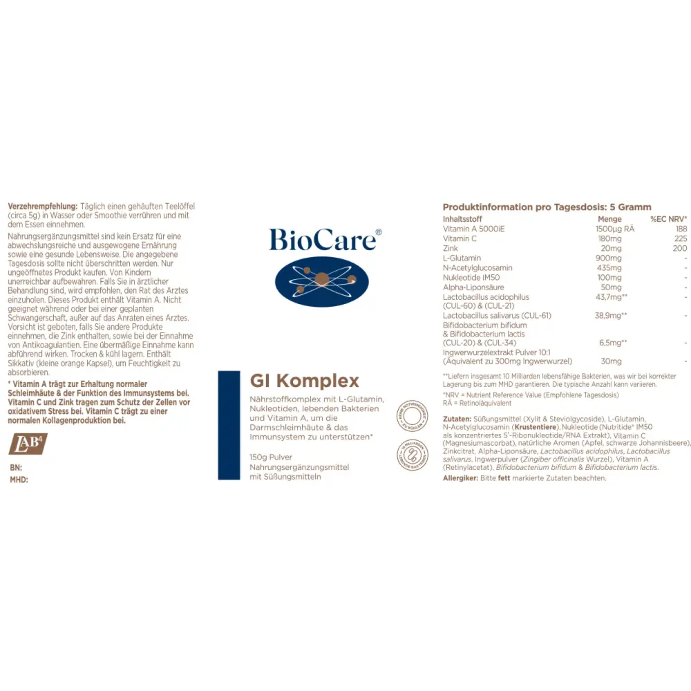 GI Komplex (150g Pulver) — BioCare
