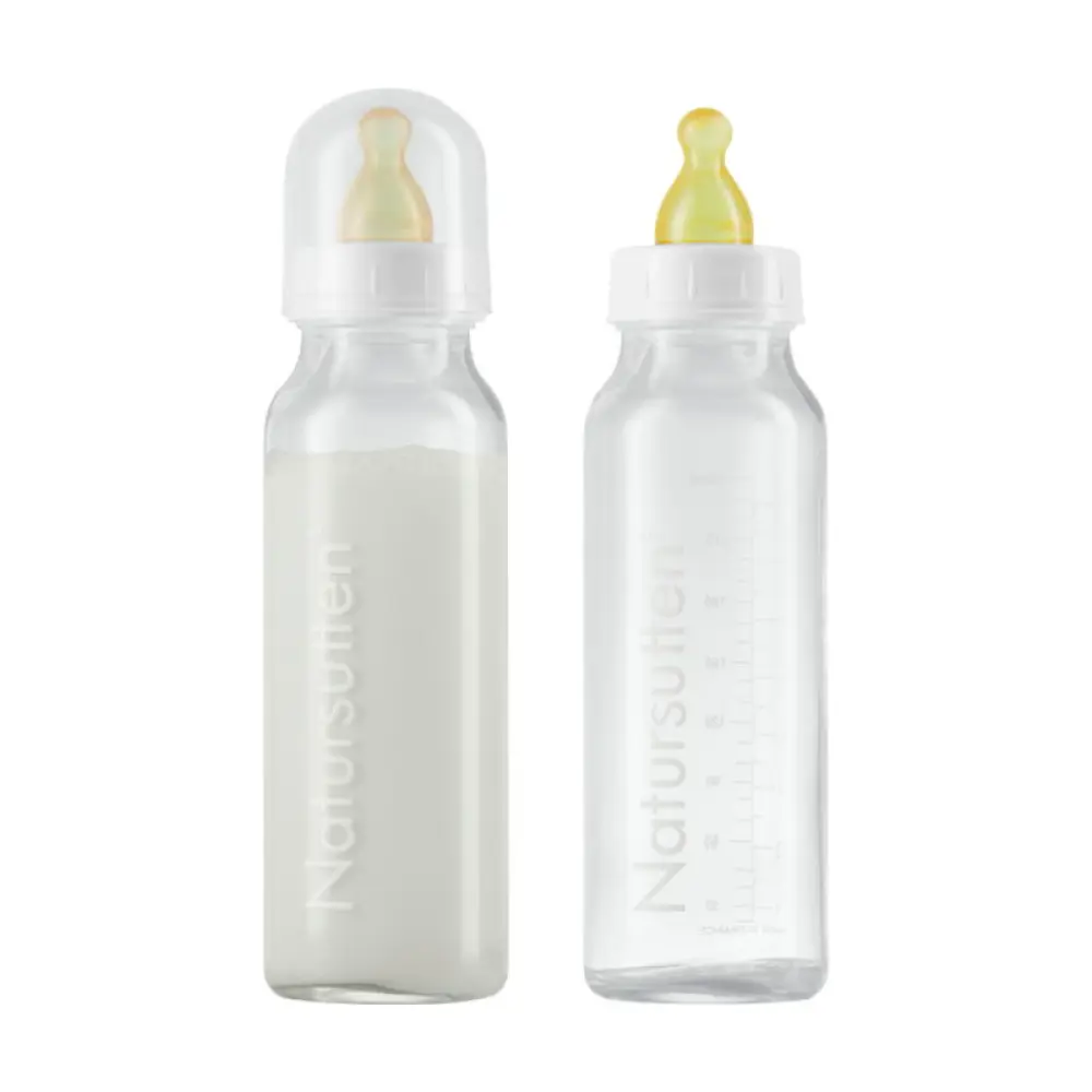 Set aus 2 Glasflaschen 240 ml mit Anti-Colic-Ventil — Don Dandrea Deutschland