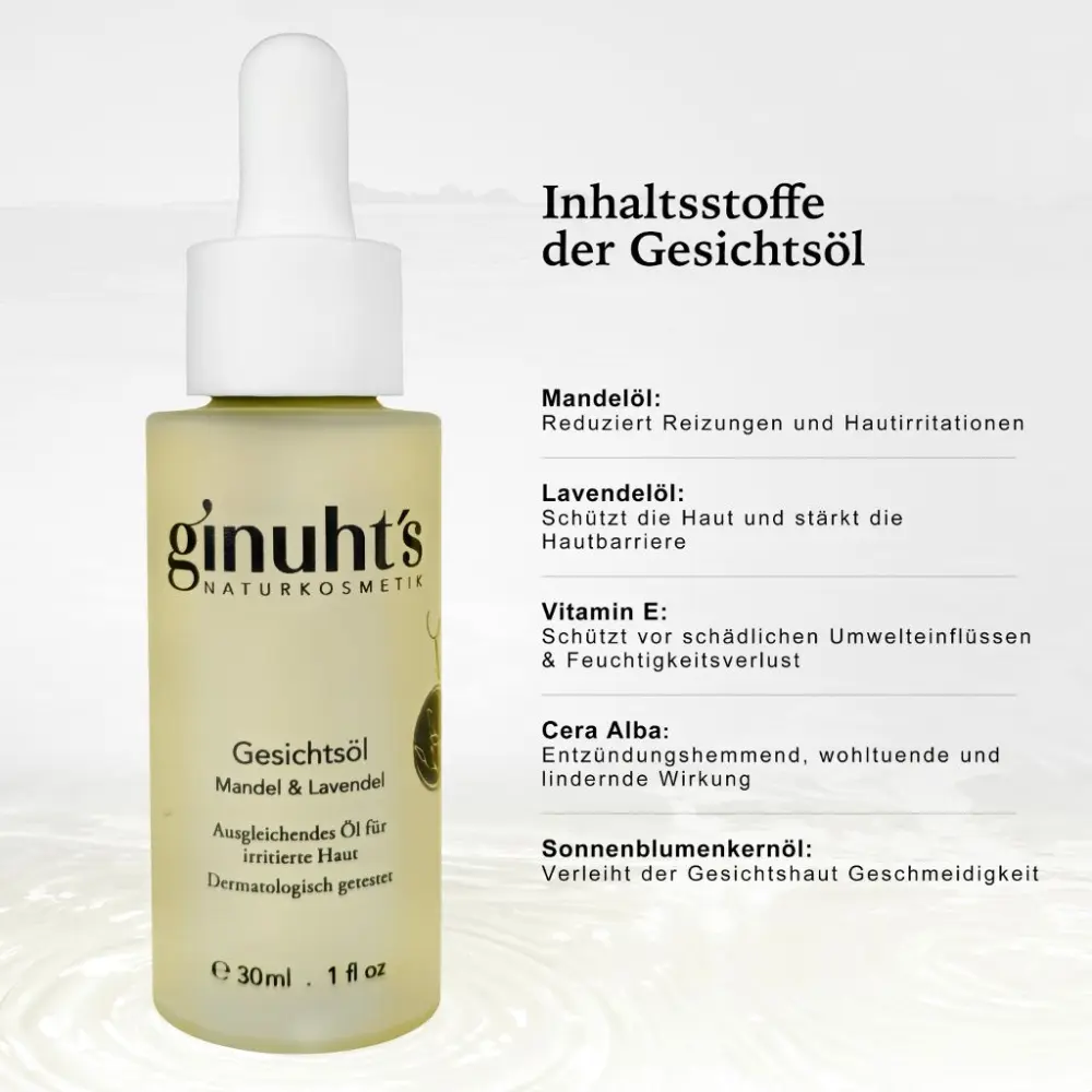 Gesichtsöl - Mandel & Lavendel — ginuht's Naturkosmetik