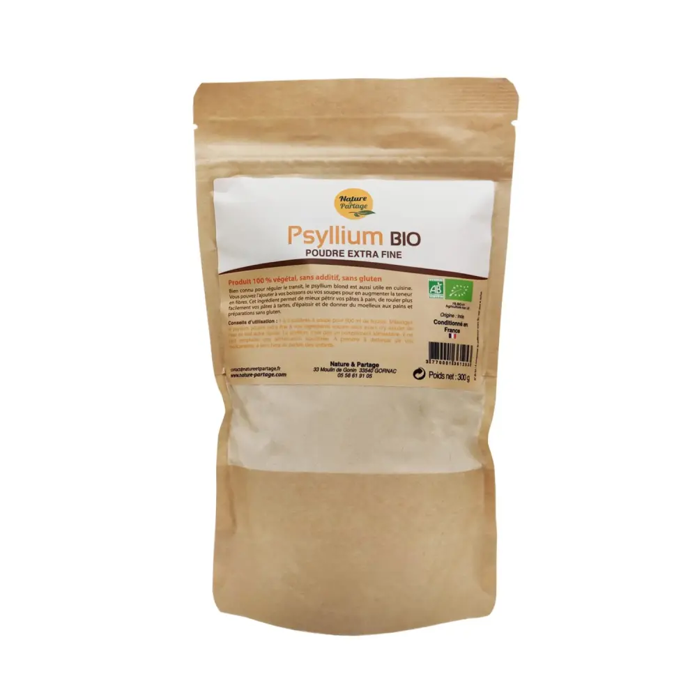 Psyllium blond bio poudre extra fine - 300 g — Nature & Partage