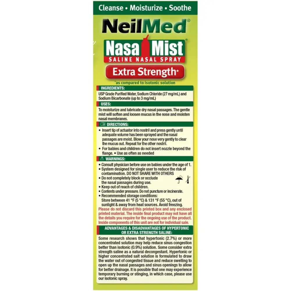 NasaMist® Extra Strength Hypertonic Saline Spray — NeilMed®