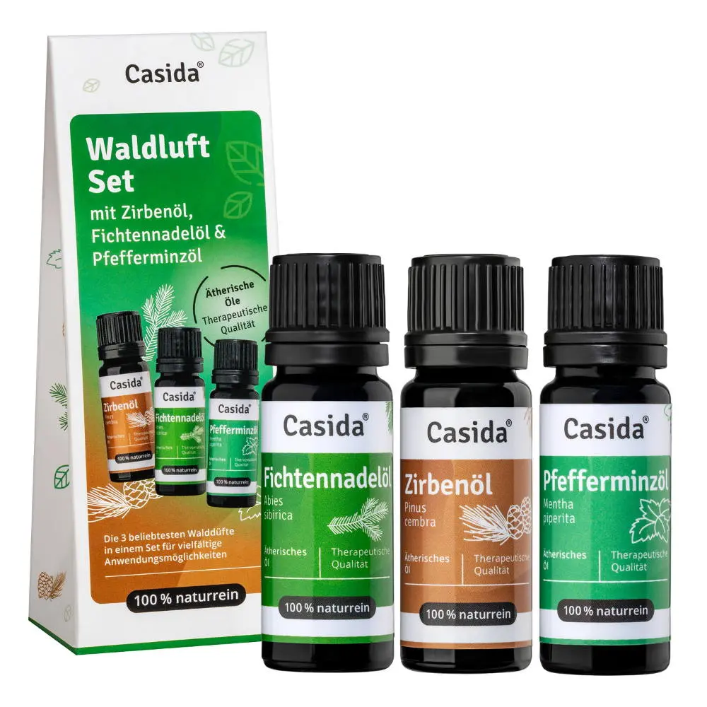 Waldluft Set mit Zirbenöl, Fichtennadelöl & Pfefferminzöl — Casida