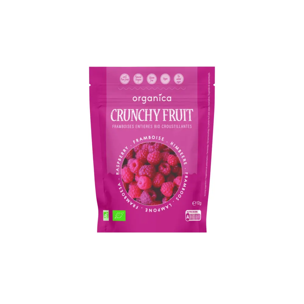 Crunchy Fruit Framboise Lyophilisée Bio - Lot de 5 — Organica Crunchy Fruit