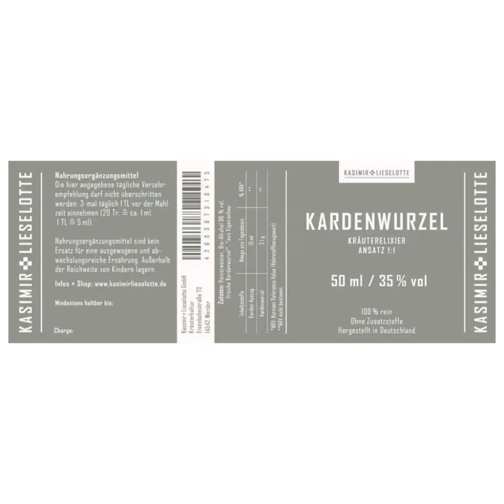 Kardenwurzel Urtinktur 50 ml — Kasimir + Lieselotte