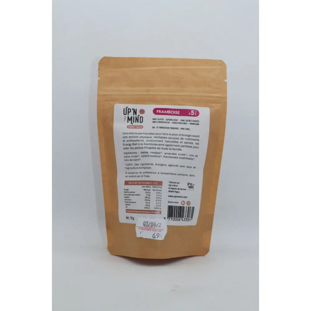 Energy Ball - Framboise - Pack de 20 — Up'N Mind