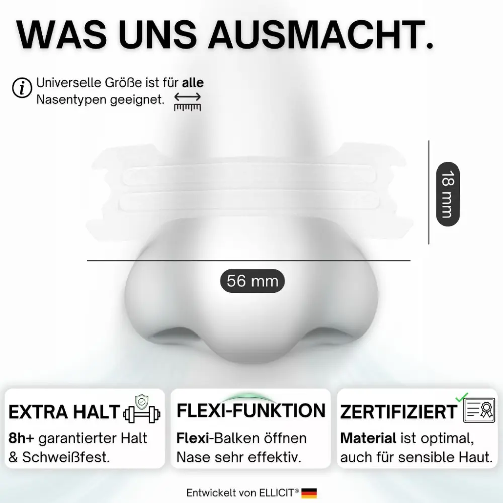 Transparente Nasenpflaster – Fördert die Nasenatmung & reduziert Schnarchen — ELLICIT®