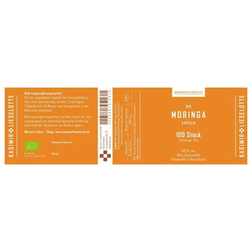 Moringa Kapseln Bio — Kasimir + Lieselotte