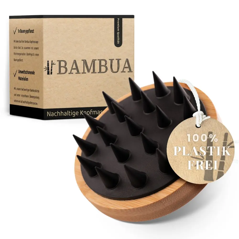 Brosse de Massage Cuir Chevelu - Noir — BAMBUA