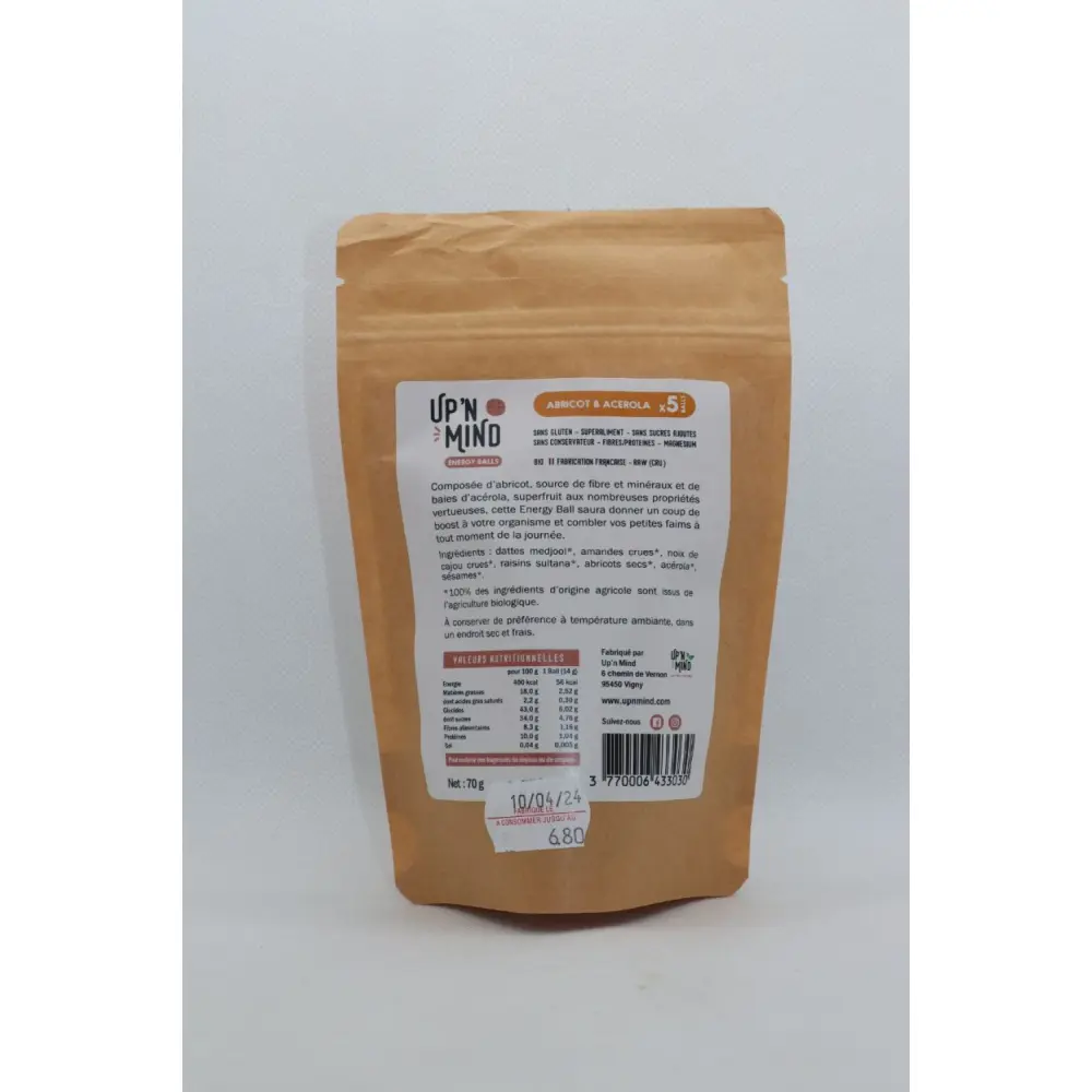 Energy Ball - Abricot & Acérola - Pack de 20 — Up'N Mind