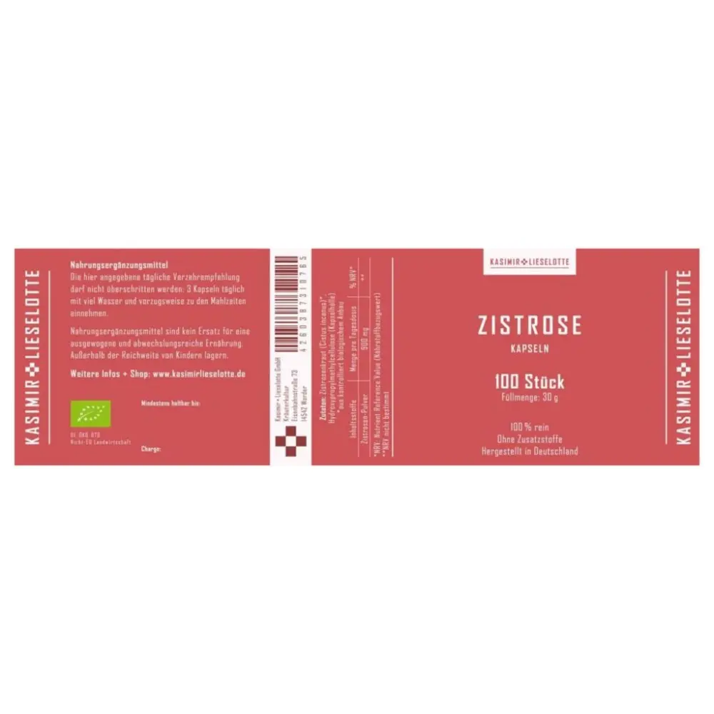 Zistrose Kapseln Bio — Kasimir + Lieselotte