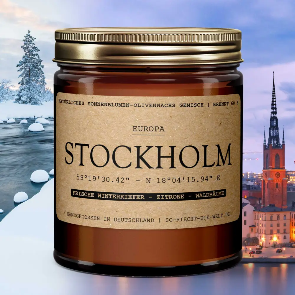 Bougie Stockholm - Pin d’hiver frais | citron | arbres forestiers — So riecht die Welt