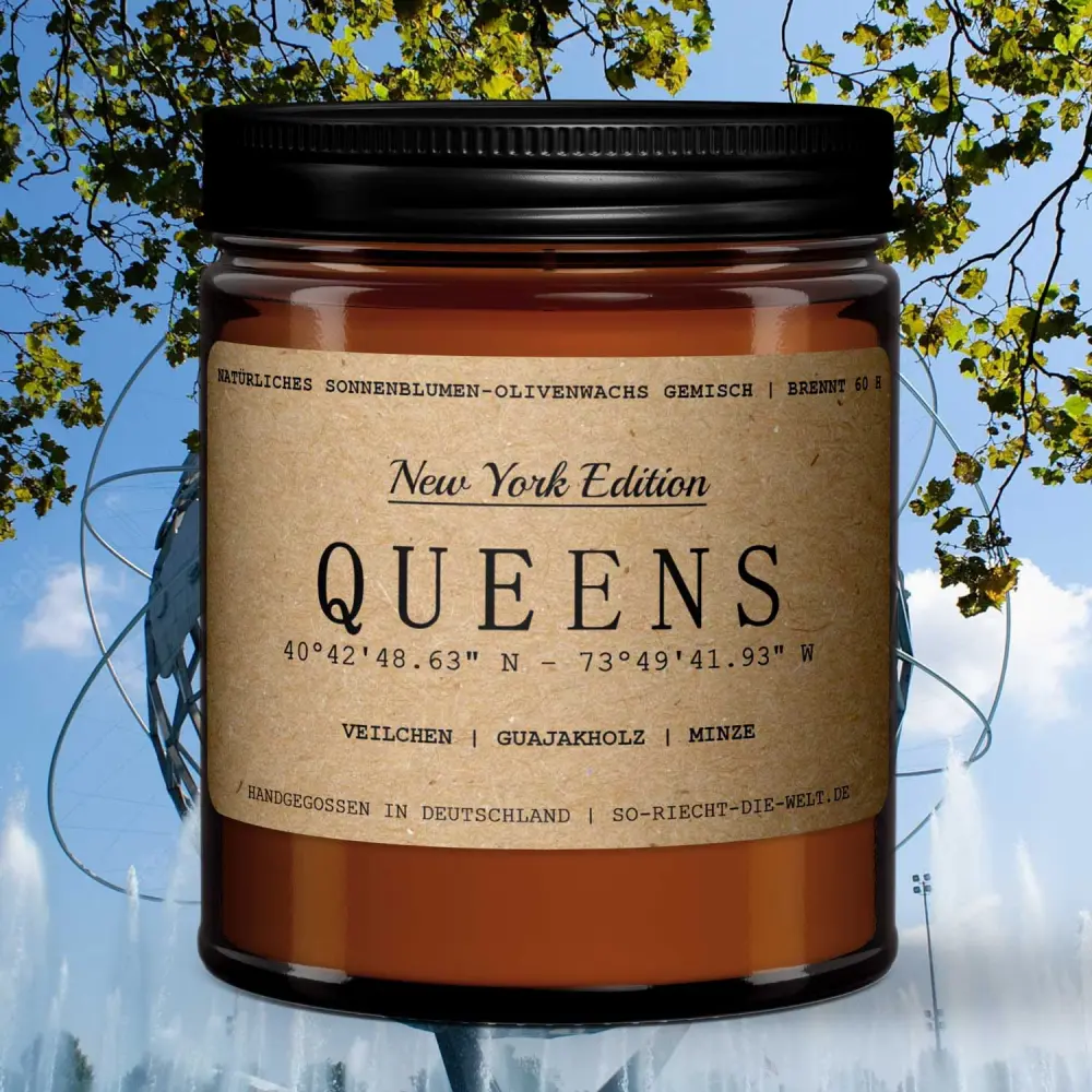 Queens Kerze - New York Edition - Veilchen | Guajakholz | Minze — So riecht die Welt