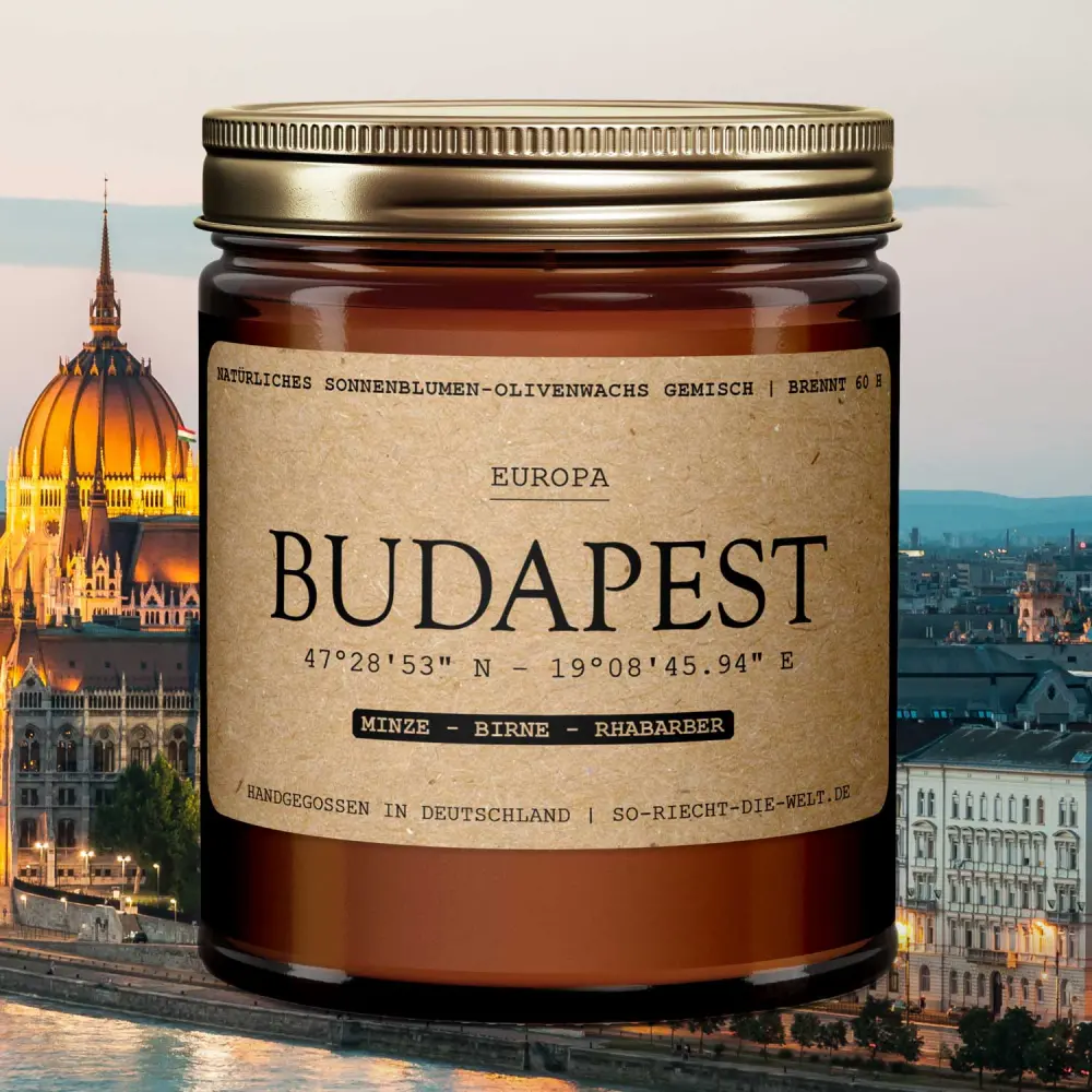 Bougie parfumée Budapest - menthe | poire | Rhubarbe — So riecht die Welt