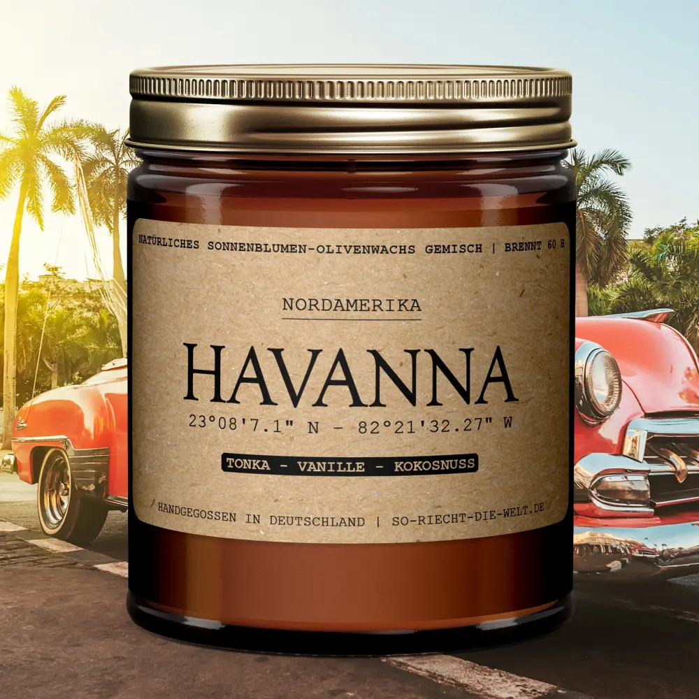 Bougie parfumée Havane - Tonka | vanille | noix de coco — So riecht die Welt