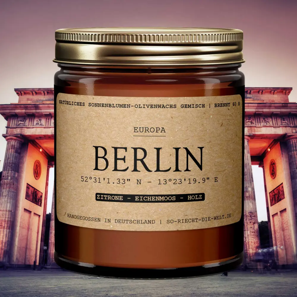 Bougie parfumée Berlin - citron | Mousse de chêne | Bois — So riecht die Welt
