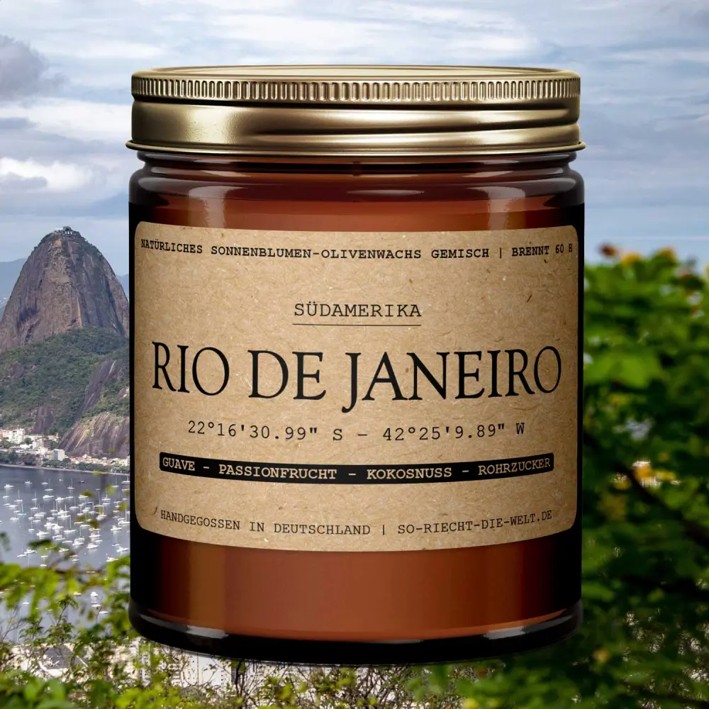Bougie Rio de Janeiro - Goyave | Fruits de la passion | Noix de coco | Sucre de canne — So riecht die Welt