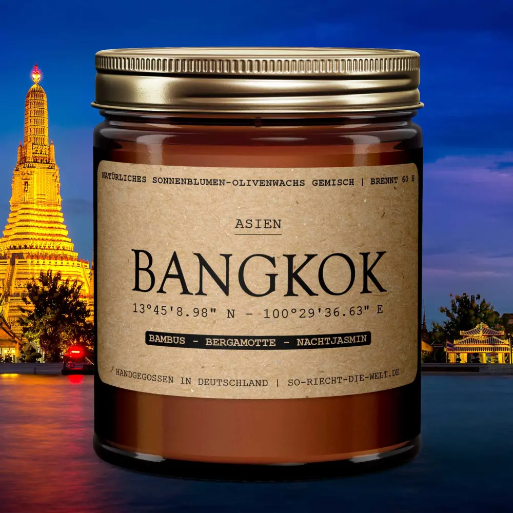Bougie parfumée Bangkok - bambou | Bergamote | Jasmin de nuit — So riecht die Welt