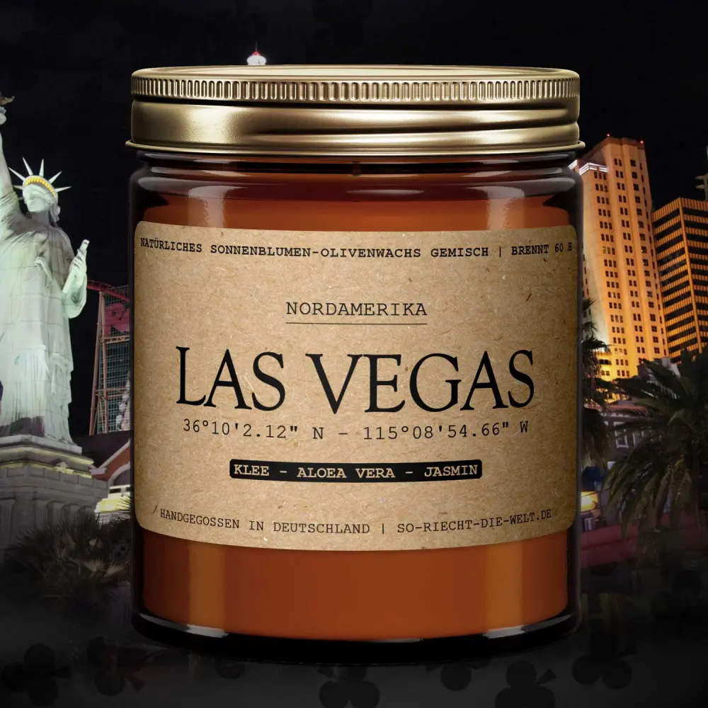 Bougie parfumée Las Vegas - trèfle | Aloé Véra | jasmin — So riecht die Welt