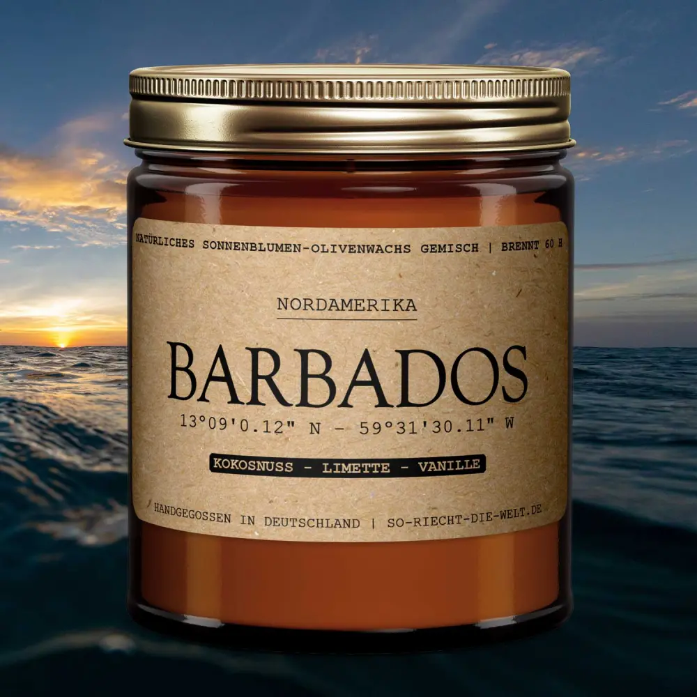 Bougie parfumée Barbade - Noix de coco | Chaux | Vanille — So riecht die Welt