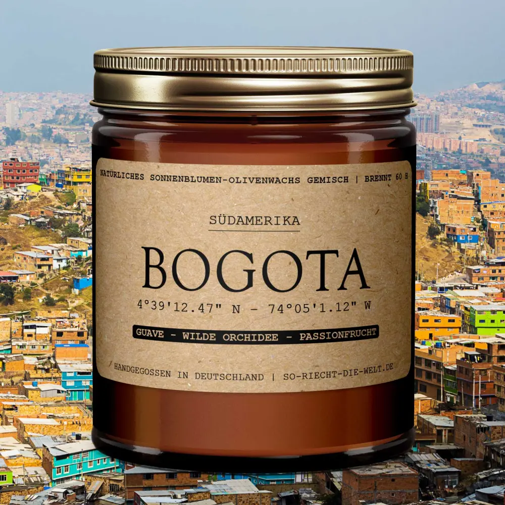 Bougie Parfumée Bogota - Goyave | Orchidée sauvage | Fruit de la passion — So riecht die Welt