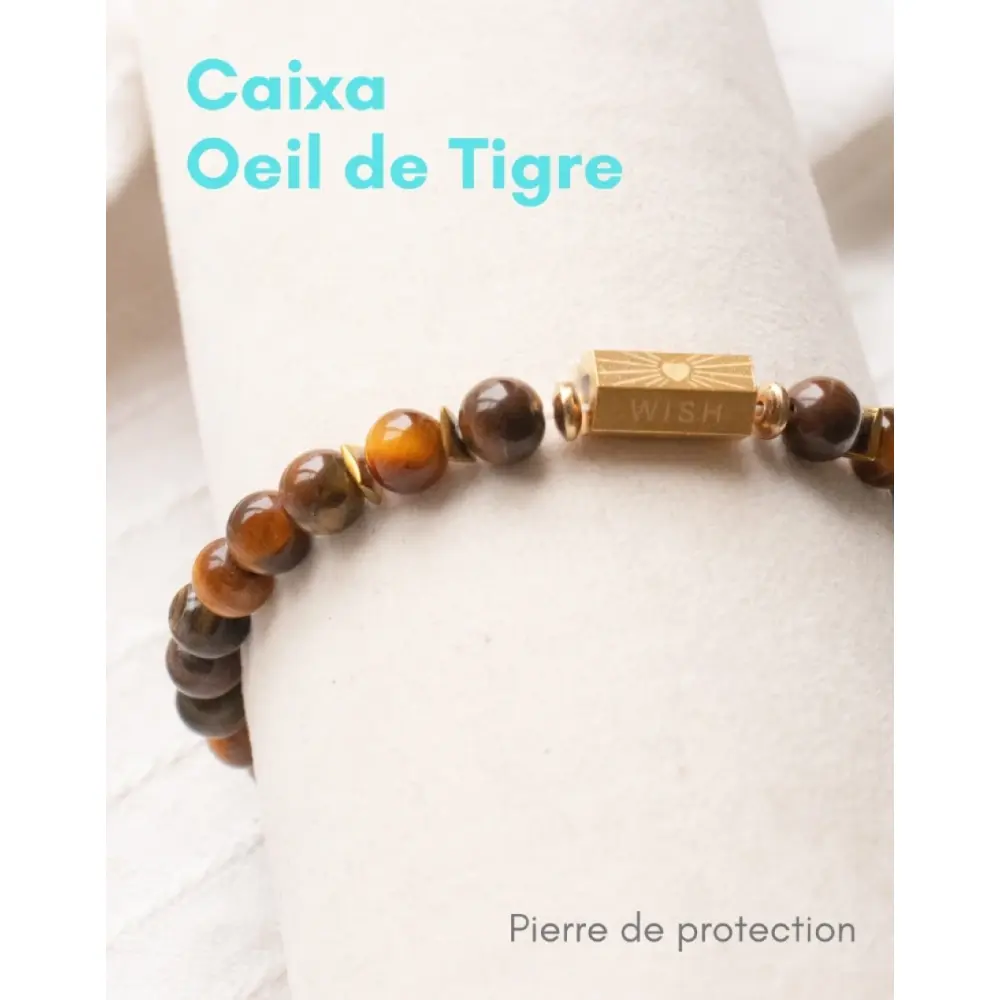 Bracelet Œil de Tigre Caixa en pierre naturelle — Paloma de Bahia