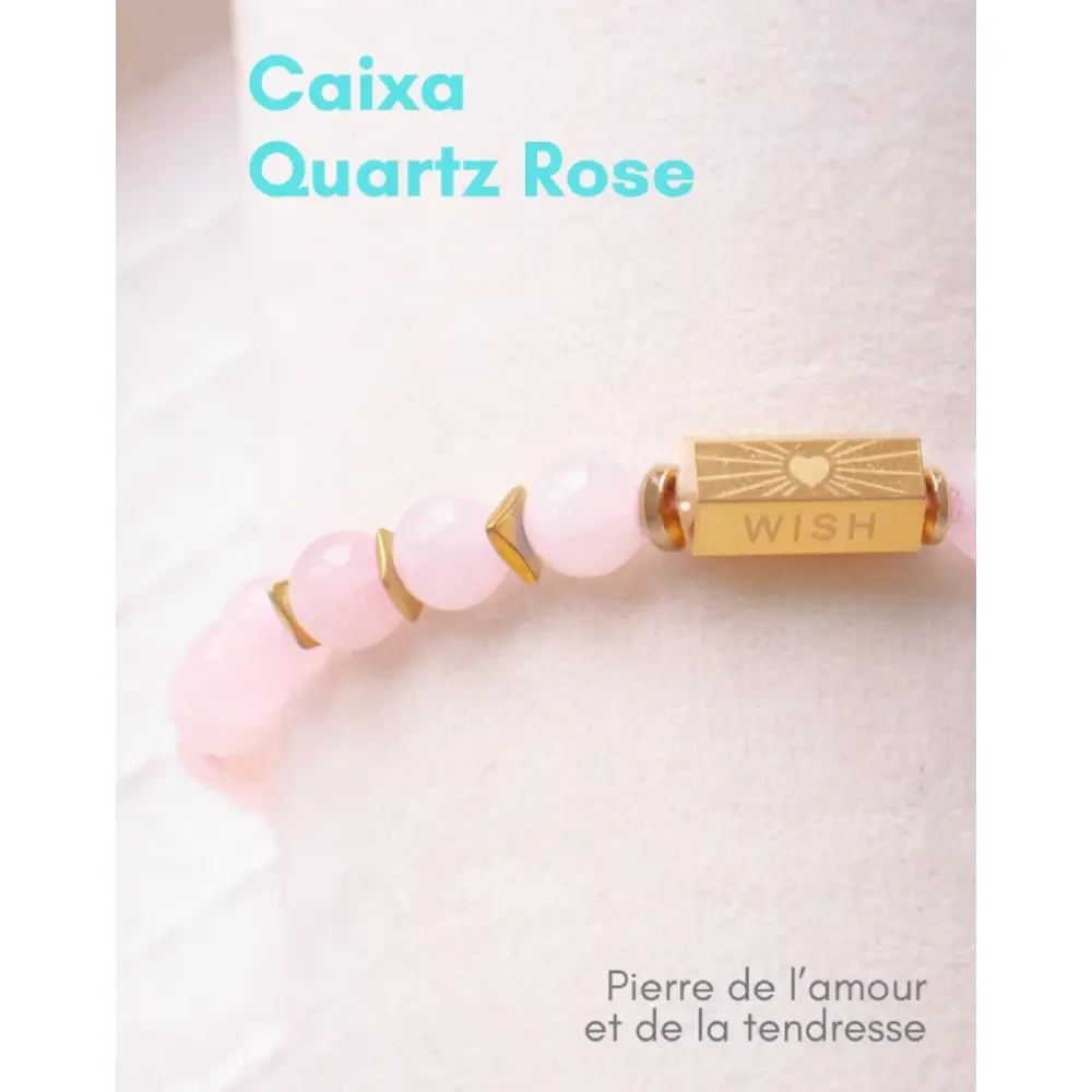 Bracelet Quartz Rose Caixa en pierre naturelle — Paloma de Bahia