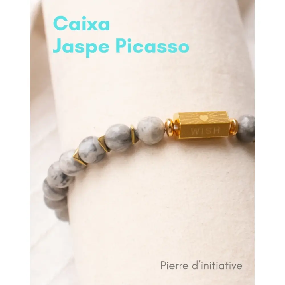 Pulsera de piedra natural Jasper Picasso Caixa — Paloma de Bahia