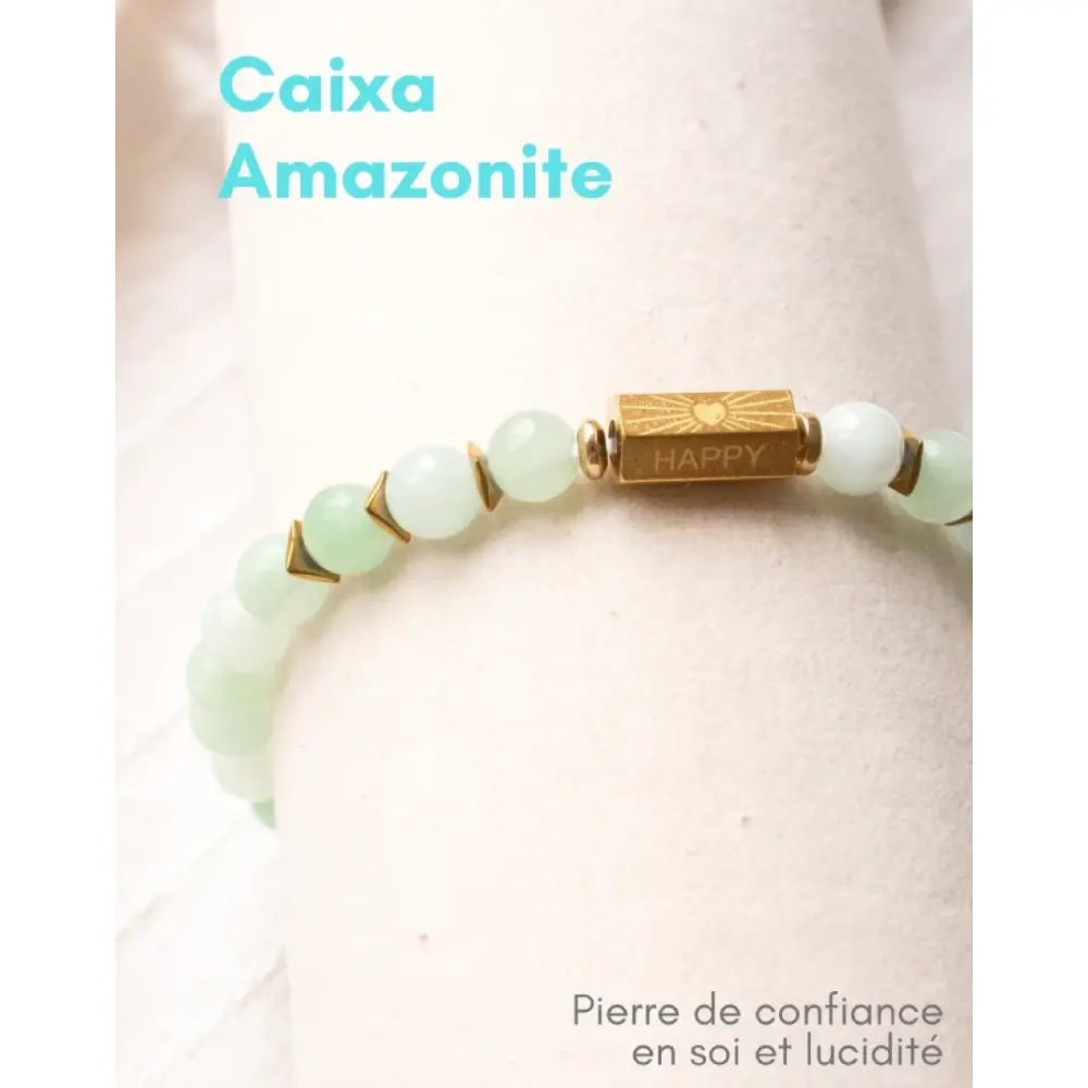 Amazonit Caixa Armband aus Naturstein — Paloma de Bahia