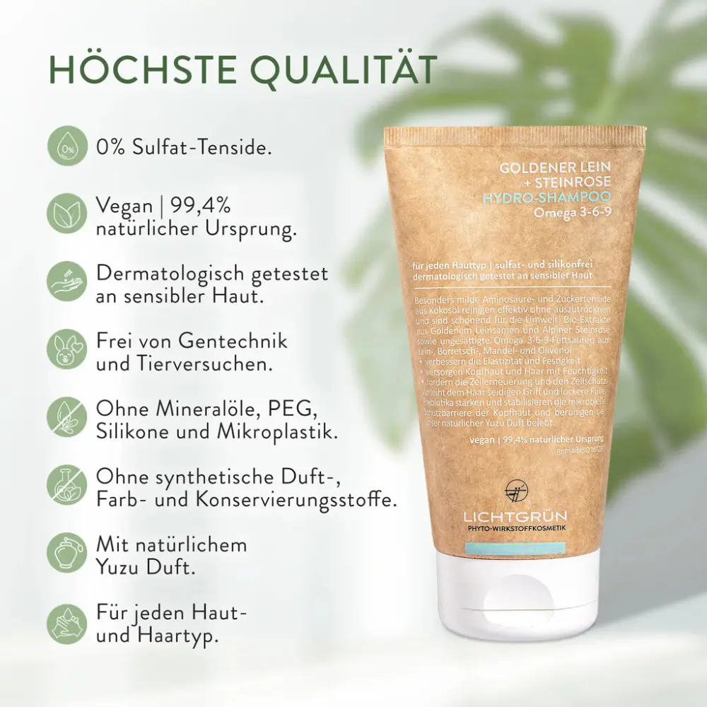 Hydro-Shampoo Omega 3-6-9, sulfat- und silikonfrei — LICHTGRÜN