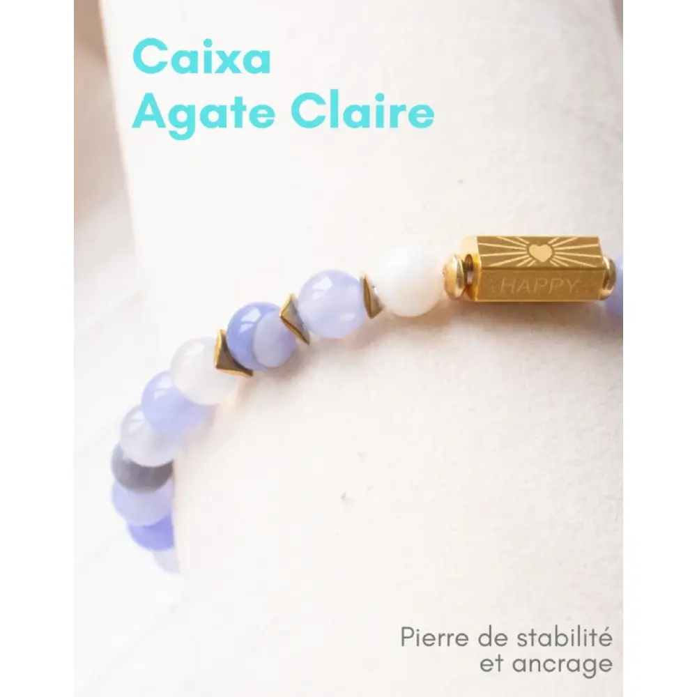 Pulsera Claire Caixa Ágata en piedra natural — Paloma de Bahia