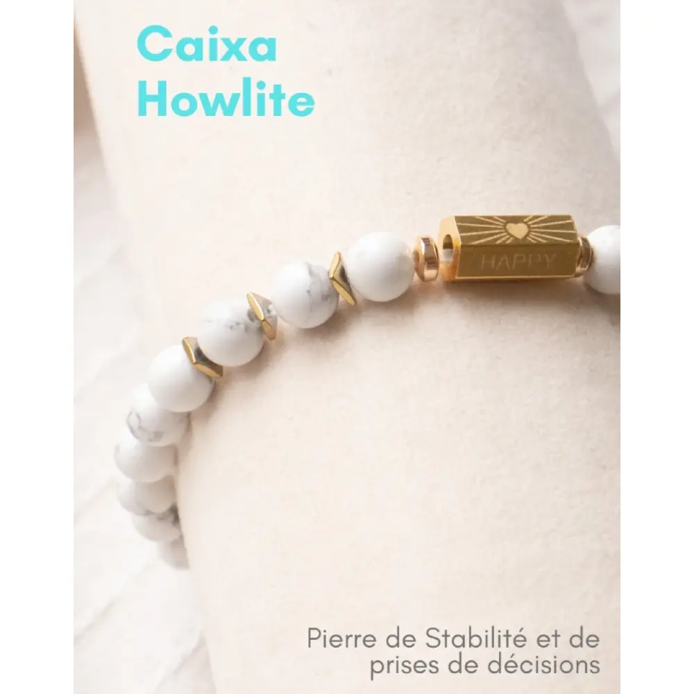 Howlite Caixa Armband aus Naturstein — Paloma de Bahia