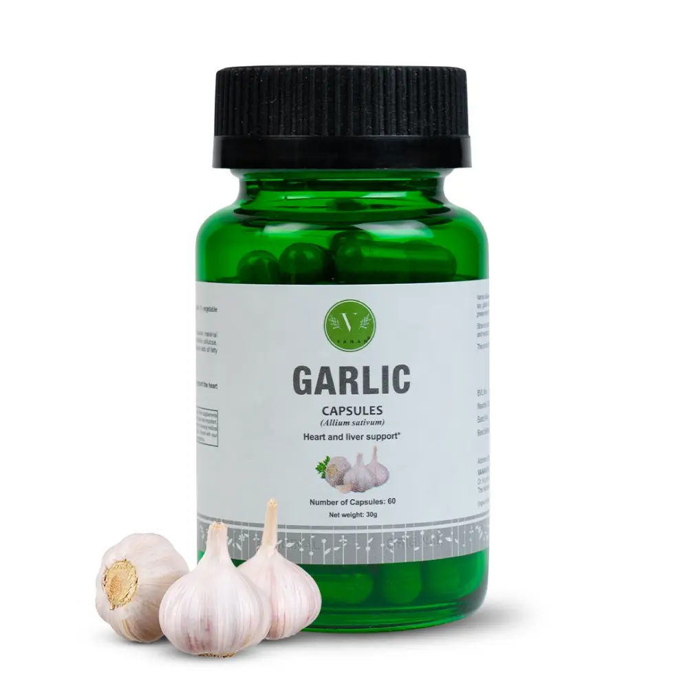 Capsule Vegetali di Aglio Vanan - Supporto Naturale per il Cuore e il Fegato — Vanan
