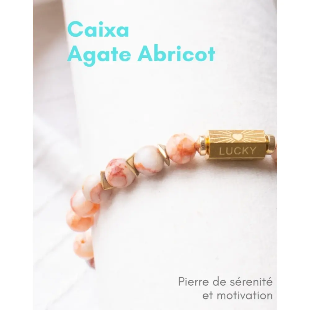 Pulsera de ágata albaricoque Caixa en piedra natural — Paloma de Bahia