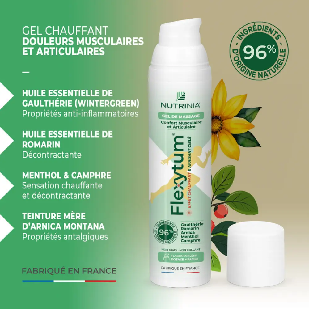 Flexytum Gel 100 ml - Muscles et Articulations - Gaulthérie Arnica Romarin Camphre Menthol — Nutrinia