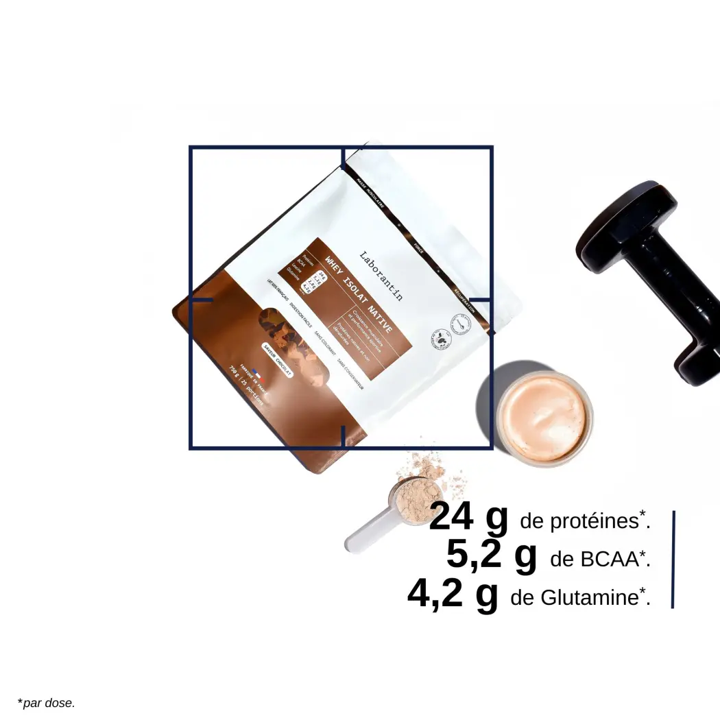 Whey Isolat Native - Chocolat - Muscles & Performances - 3 mois — Laborantin