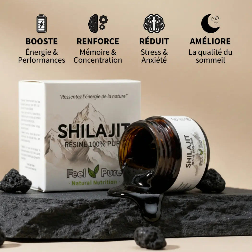Résine de Shilajit pure, plus de 75 % d'acide fulvique - pot de 30 g — feel-pure.fr