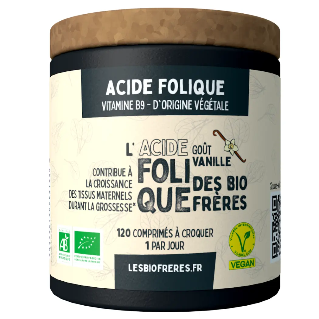 Acide folique B9 bio vanille - 120 comprimés — Les Bio Frères