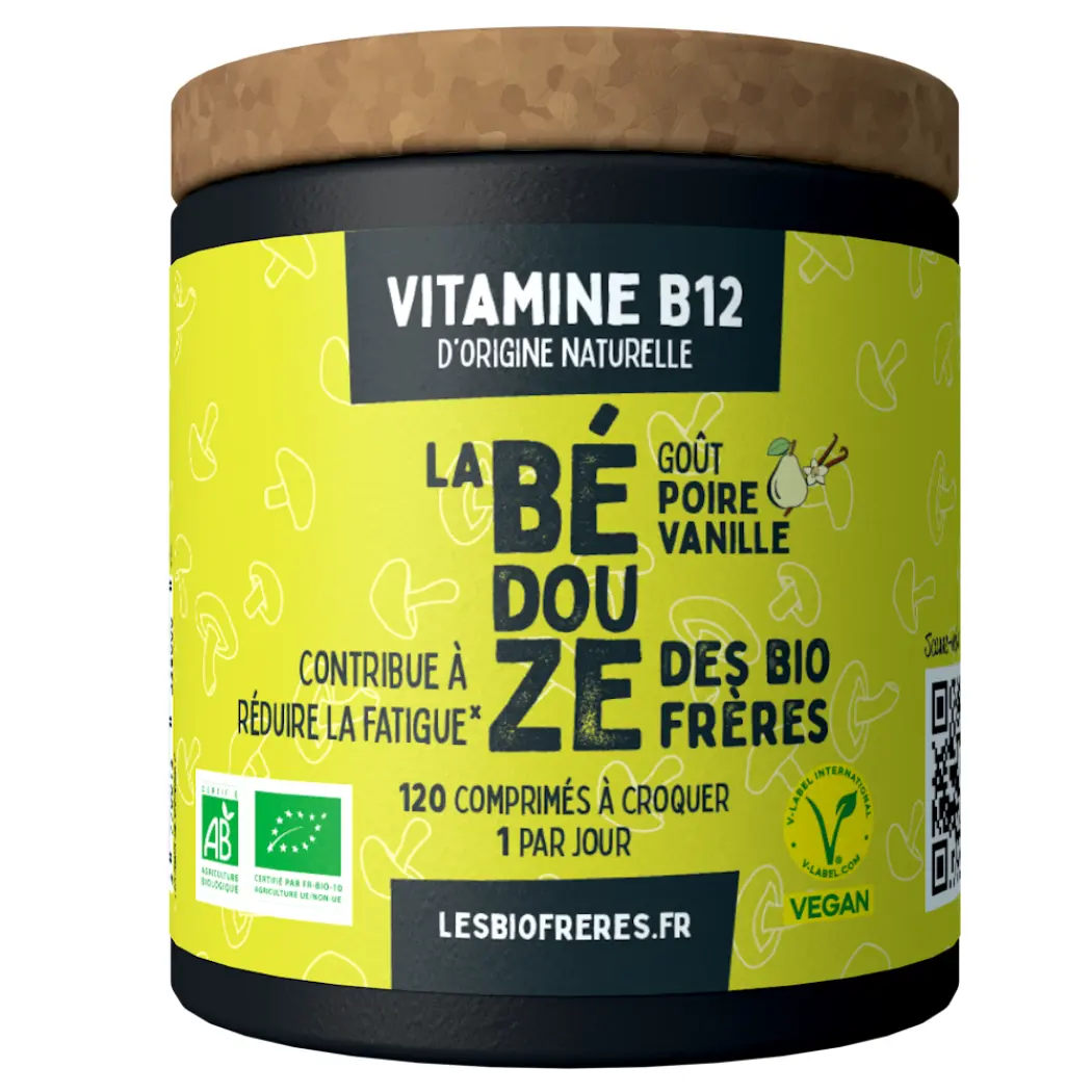 Vitamine B12 Bio - Bédouze Poire-Vanille - 120 Comprimés à croquer — Les Bio Frères