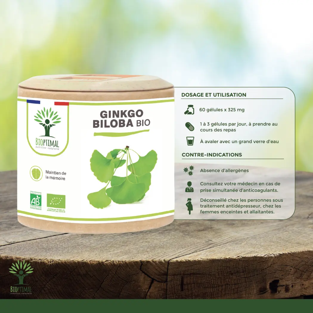 Ginkgo Biloba bio - 2 x 60 — BIOPTIMAL