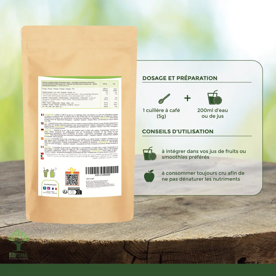 Maca bio - 300 g — BIOPTIMAL